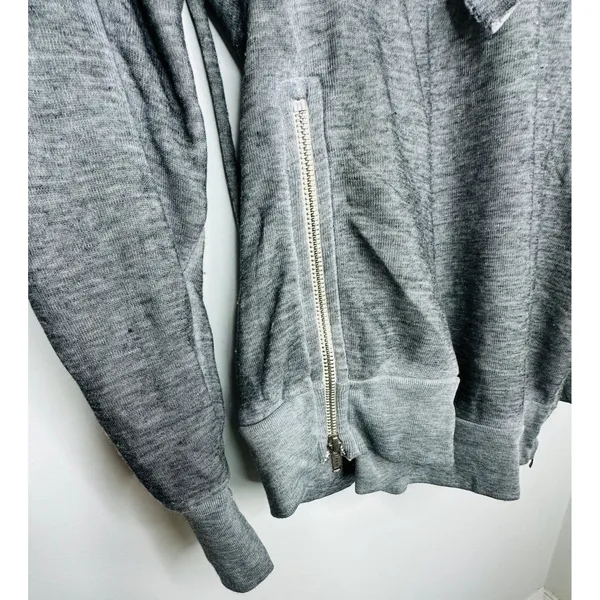 Wildfox Urban Outfitters Minka gray burnout full zip new oversized Sweatshirt - Image 10