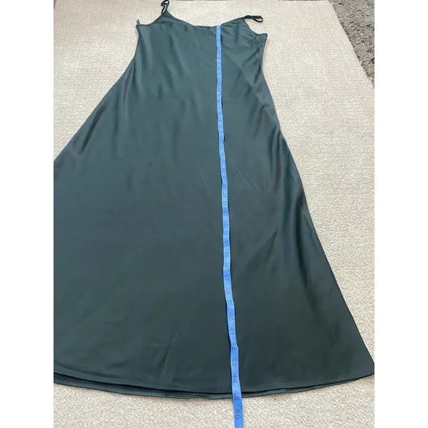 House of Harlow 1960 Green Satin V-Neck Slip Midi Dress Adjustable Straps M - Image 12