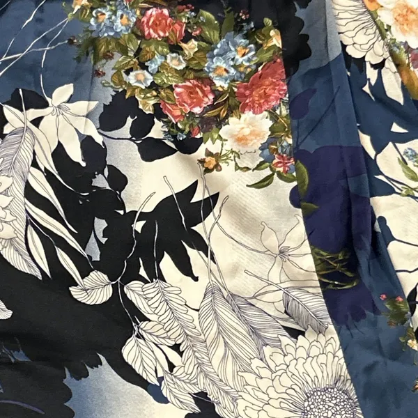 Lulus Wrap Dress Womens Small Put on a Smile Blue Floral Print Satin Maxi - Image 8