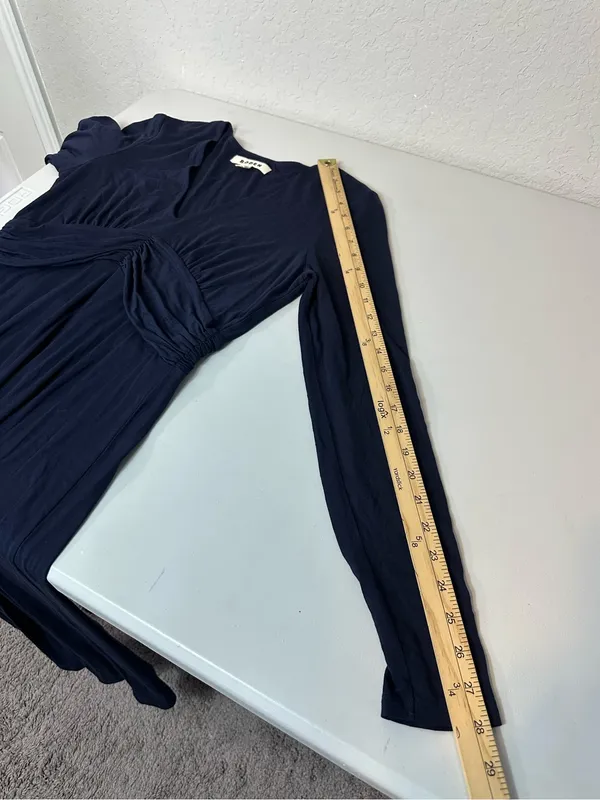 Boden Women’s Classic Jersey Knit Faux Wrap V-Neck Maxi Dress Navy Blue Size 6R - Image 7