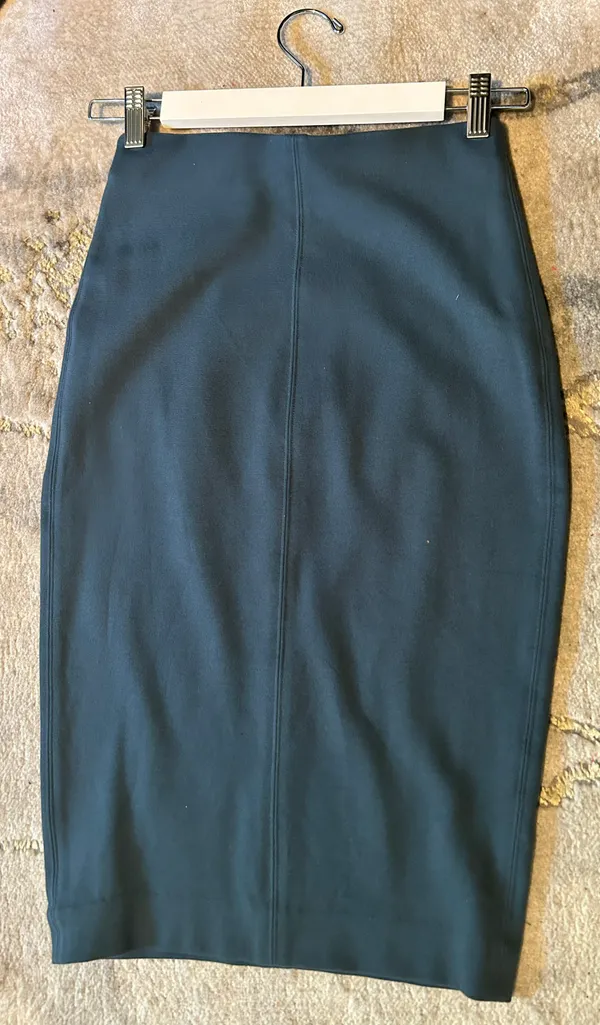 Aritzia Teal High-waisted Midi Pencil Skirt - Image 3