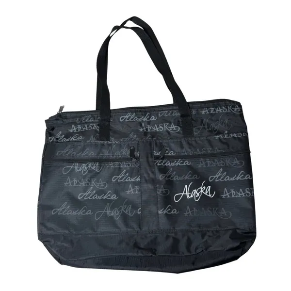 Black Tote Bag Alaska Multi Pocket Shoulder Strap Beach Travel Gorpcore - Image 5