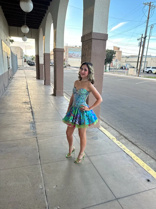 Jovani Beautiful hoco dress multicolor - Image 3