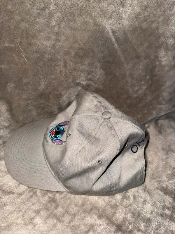 Disney Lilo & Stitch Ohana Embroidered Grey Baseball Dad Hat - Image 4