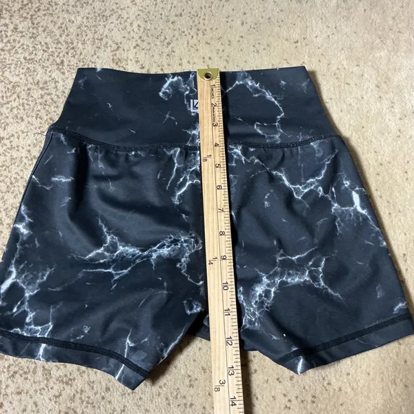 Buffbunny Collection Black White Marble High Rise Athletic‎ Biker Shorts Small - Image 5