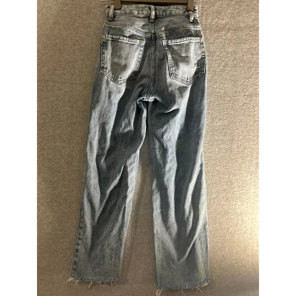 PacSun 90s Boyfriend Jeans Womens 23 Blue Distressed‎ High Rise Straight Leg - Image 6