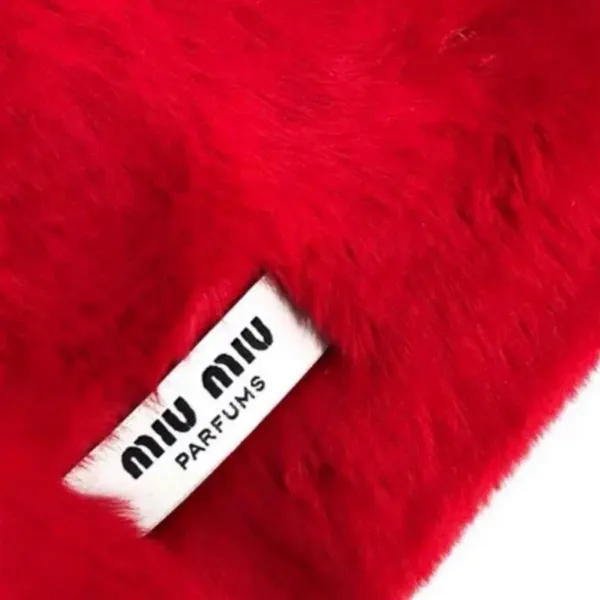 Miu Miu Faux Fur Cosmetics Pouch - Red - Image 2