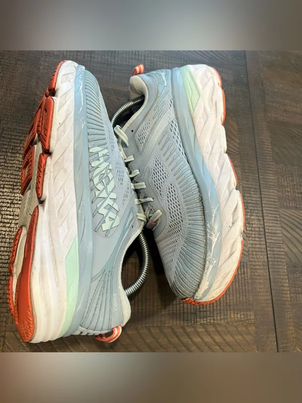 Hoka Gray light blue/gray running shoes 10 women WIDE - Image 5