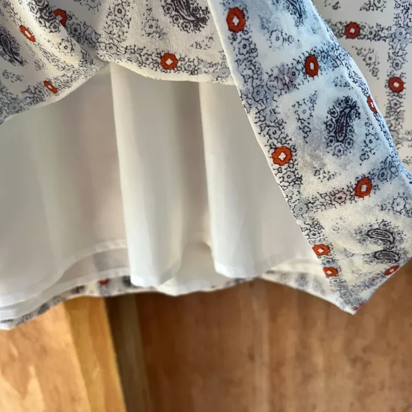 Madewell Women's Sleeveless Silk Mini Dress White Printed Size 00 - Image 5