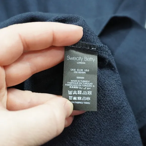Sweaty Betty After Class Longline Crewneck Sweatshirt‎ Navy Blue Organic Cotton - Image 8