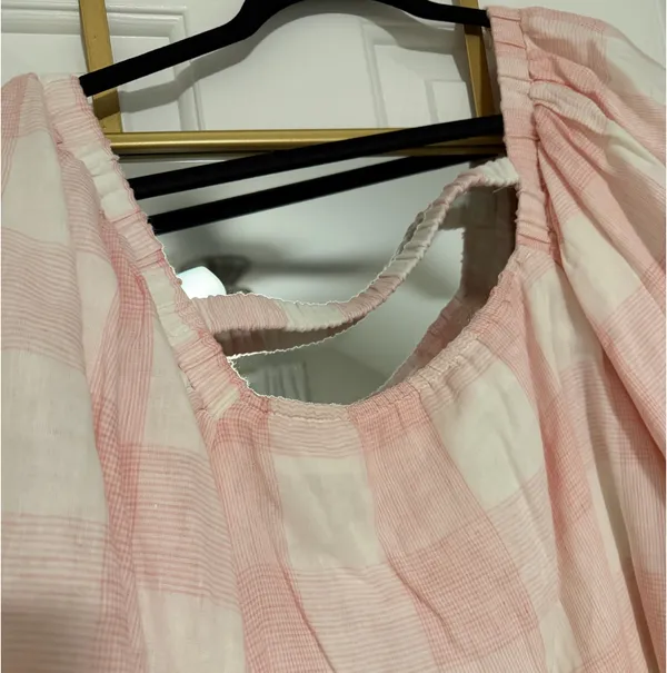 Boutique Pink Plaid Long Sleeve Dress - Image 3