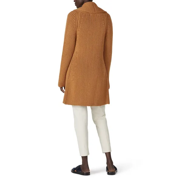 KF/KaufmanFranco‎ x RTR Camel Knit Sweater Coat Size Small Brown Chunky Cardigan - Image 2