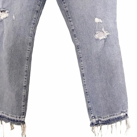 Free People We The Free Raw Hem High Rise Straight Leg Jeans Women’s Size 30 - Image 3