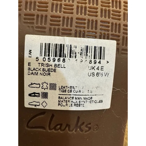 Clarks Trish Bell Size 6.5 W Suede Studded Slip-On Shoes Black Western‎ Bootie - Image 10