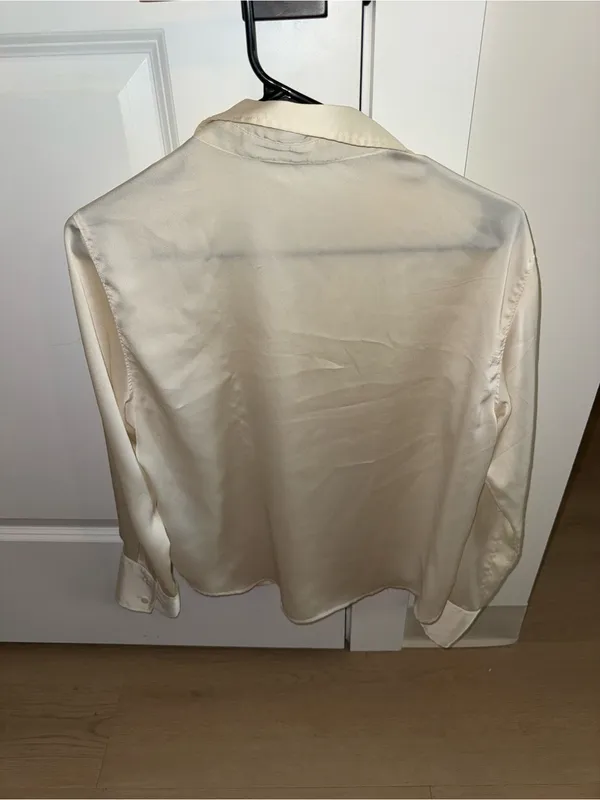 Abercrombie & Fitch Cream Button-Front Top - Image 4