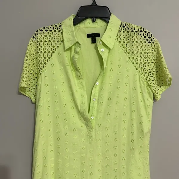 J. Crew Eyelet Shirtdress green size 2 - Image 4