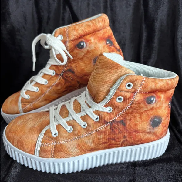 Custom Golden Doodle Dog‎ Hightop Sneakers Unisex Sz 38/Womens 7.5/Mens 5.5 NWOT - Image 2