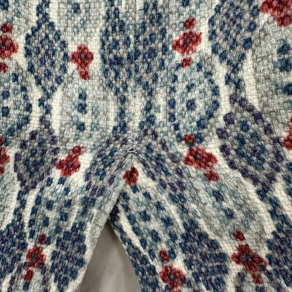 Loft size 2 pencil skirt blue gray‎ white red hidden rear zip - Image 4