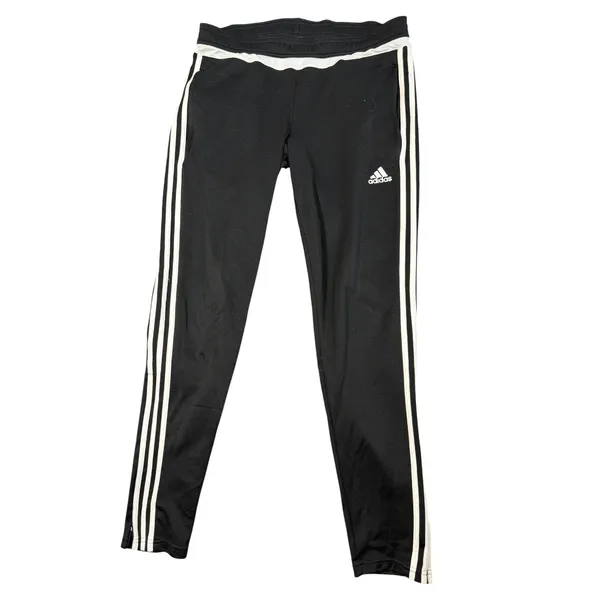 Adidas Climacool Track Pants Womens Medium Black 3 Stripe Zip Ankle Athletic - Image 3