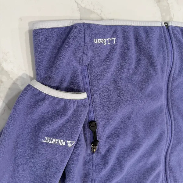 L.L. Bean Polartec Full Zip Fleece Jacket Women’s Small Purple Gorpcore Outdoors - Image 3