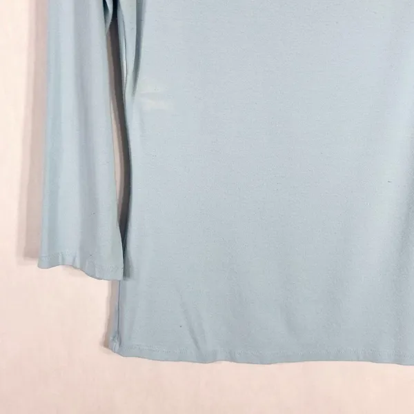 Cache Small Top Knit‎ Light Baby Blue Rhinestones Cut Out Cold Shoulder Y2K 1348 - Image 5