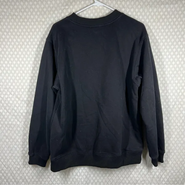 White Fox‎ Black White Logo Graphic Print Fleece Oversized Sweatshirt - Image 5