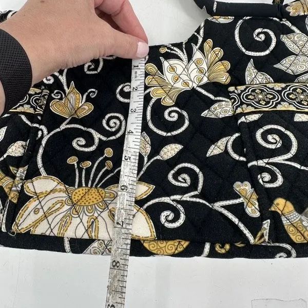 Vera Bradley Sherry Mini Tote in‎ Yellow Bird Quilted Black & Yellow Handbag - Image 7