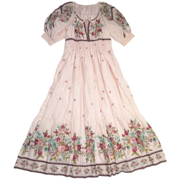 NWT by Anthropologie Somerset Maxi in Creme Floral Puff-Sleeve Edition Dress S - Image 5