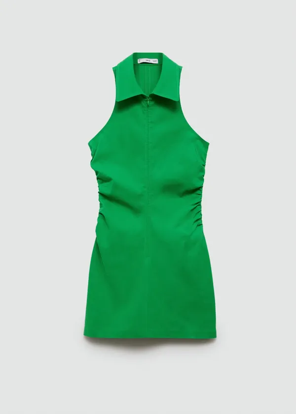 NWT Mango Green Zipper Shirt Dress - Image 4
