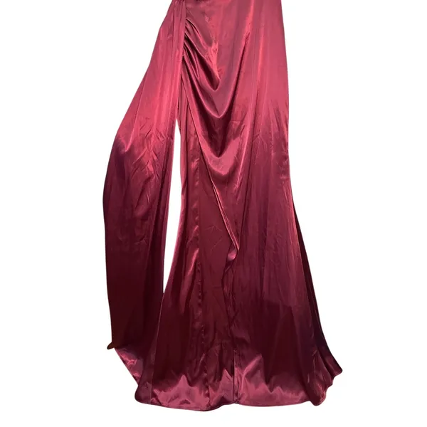 Moda Glam Vienna Statement Bow Gown With Sash‎ Merlot Size 6 Prom Wedding Guest - Image 10
