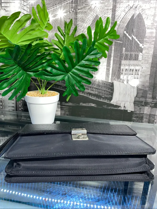 Authentic VALENTINO Black Leather and Nylon Bag - Image 7
