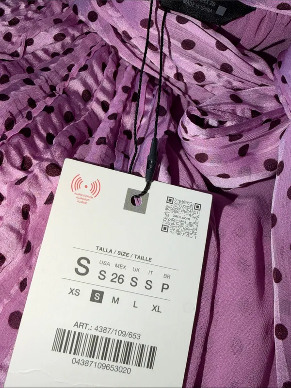 NWT Zara Polka Dot Halter Neckline Midi Pleated Satin Bloggers Fave Dress - Image 7