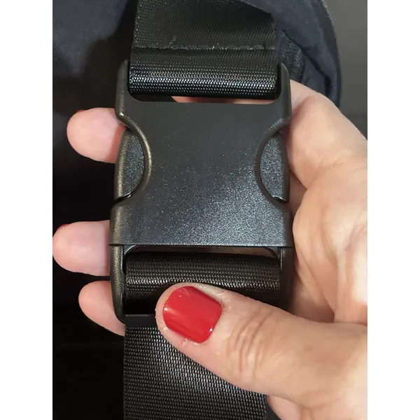 HALARA Logo Casual Waist Bag Black Crossbody Belt Bag Nylon Silver Logo NEW - Image 5