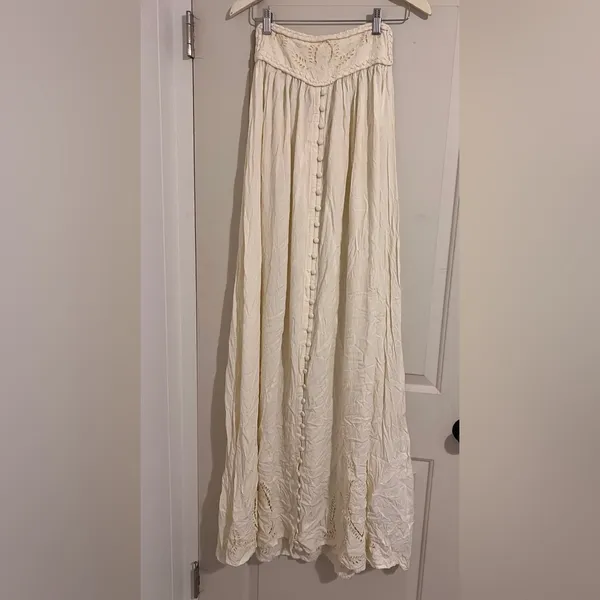 Fillyboo‎ Zippora Cream Maxi Strapless Eyelet Maternity Dress Fairy Bohemian - Image 3