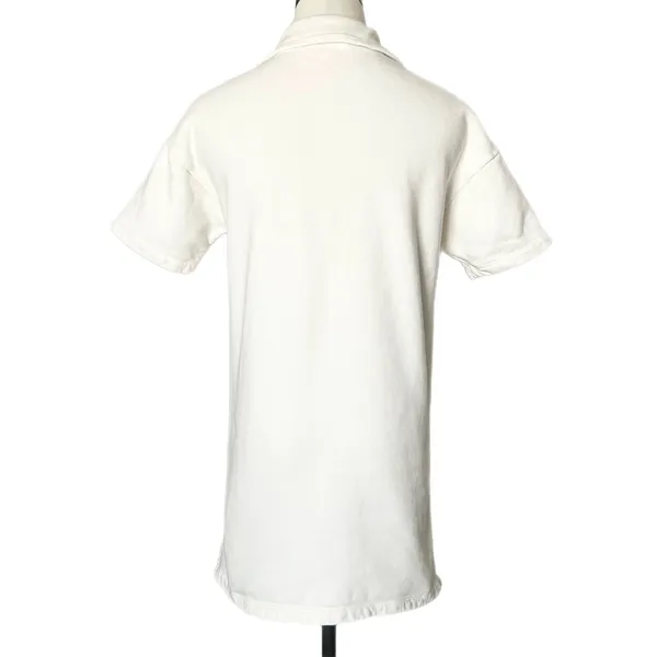 Reformation Hampton Sweat Mini Dress White Organic Cotton Fleece Half Zip XS - Image 4