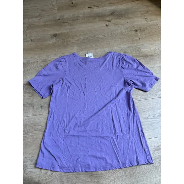 NWT Another Love Lu's Couture Springfield boutique purple puff sleeve top size M - Image 2