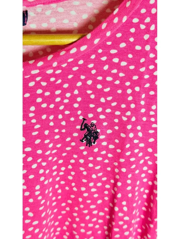 U.S. Polo Association Size XS Pink TWIST FRONT CREW NECK T-SHIRT - Image 2
