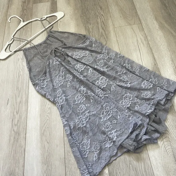Free People Romper lace high neck womens Purple (medium) boho sheer loungewear - Image 4