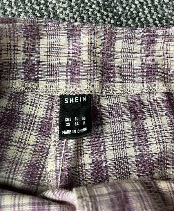 SheIn Pink Plaid Pants - Image 4
