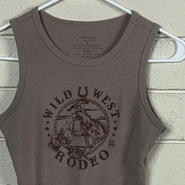 Homegirl Rodeo Wild West Brown Tank size S - Image 6
