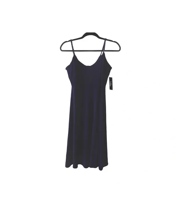Lulus Twirl For You Navy Blue Midi Skater Dress V-neck Spaghetti Strap NWT - Image 2