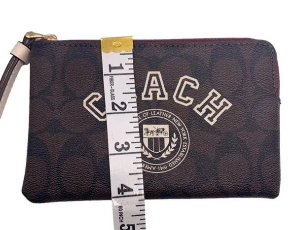 COACH Brown Coated Canvas Wristlet - Image 5