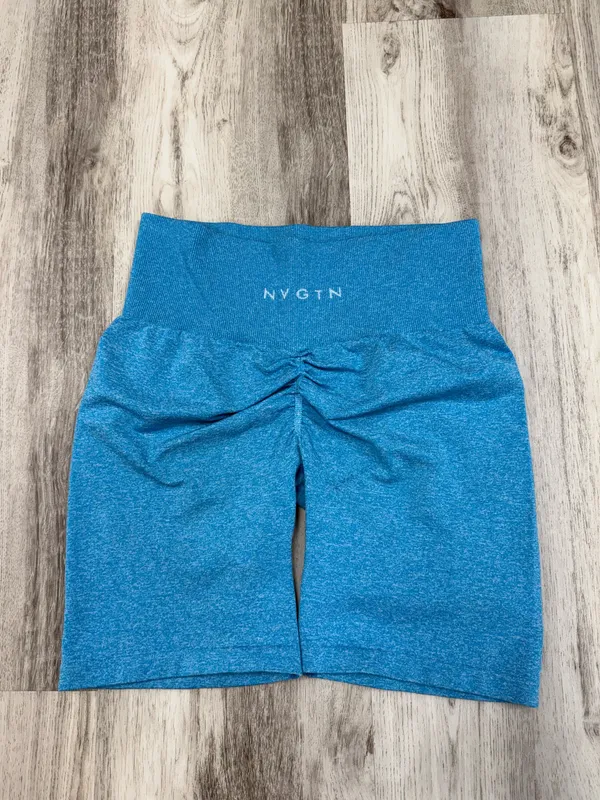 NVGTN woman’s blue high-waisted biker shorts Size M - Image 2