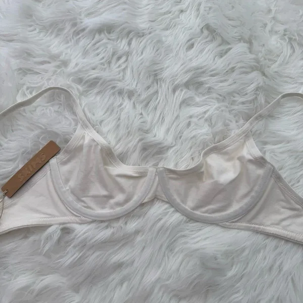 Skims Cotton Logo Demi Bra Marble Size 32C - Image 7