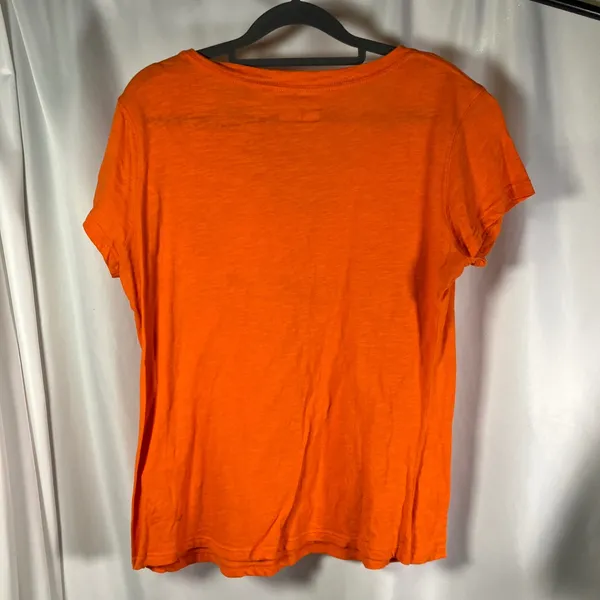 Denver Broncos‎ NFL Womens T Shirt Large Orange Football V Neck Tee - Image 9