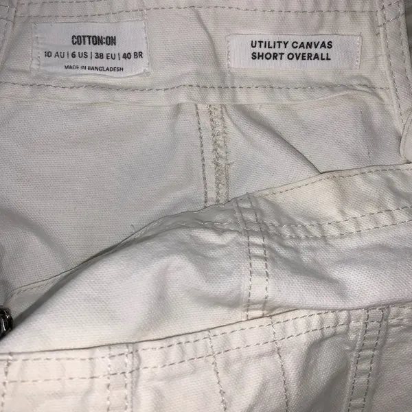 Cotton:On ivory utility canvas short overall size 6 Womens - Image 3