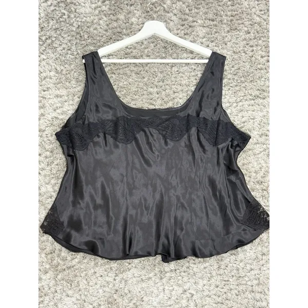 Y2K Jones New York Silk Cami Top Lace Trim Black Whimsigoth Plus Size 22W NWT - Image 5