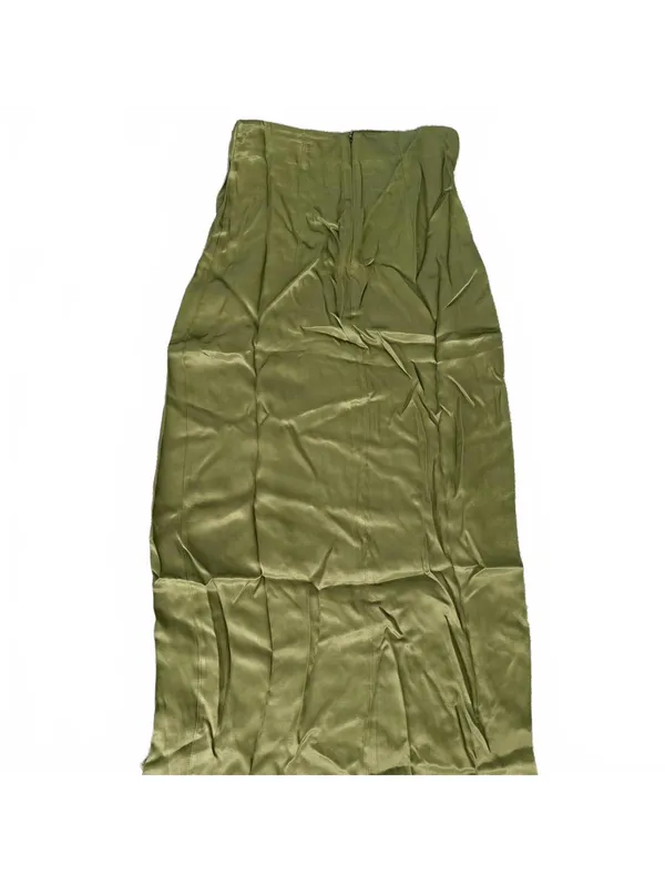 Topshop Ruched Front Vent Satin Maxi Skirt Sarong Skirt NWT Green Size 2 - Image 7