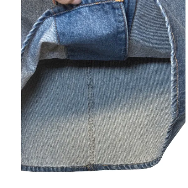 COS Denim A-Line Mini Skirt‎ Womens Size 4 Medium Blue Cotton Button Fly Casual - Image 4