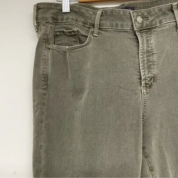 NYDJ Army Green Marilyn Crop Jeans Lift Tuck Technology Womens 14 Fall Denim - Image 3